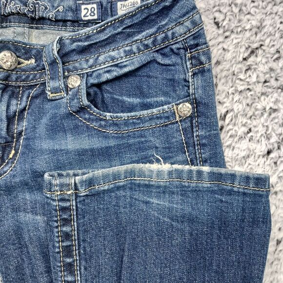 Miss Me Embellished Boot Cut Denim Jeans Women's 28. Leather Tag/ Pockets. Blue. - Picture 12 of 16